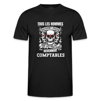 les meilleurs deviennent comptables - T-shirt sport Homme - noir - Devant - AI Model Male 178 dark (178cm)
