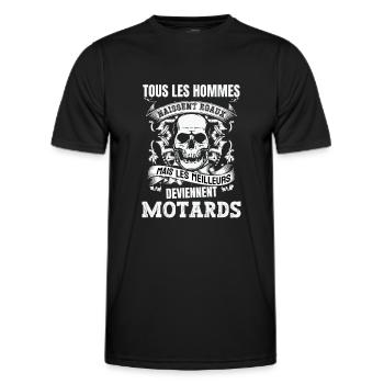 les meilleurs deviennent motards - T-shirt sport Homme - noir - Devant - AI Model Male 178 dark (178cm)