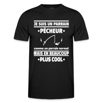 Je suis un parrain pêcheur plus cool - T-shirt sport Homme - noir - Devant - AI Model Male 178 dark (178cm)