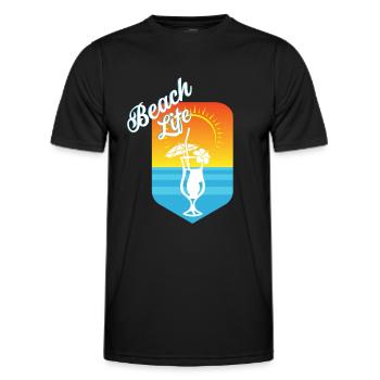 Strand - Männer Funktions-T-Shirt - Schwarz - Vorne - AI Model Male 178 dark (178cm)