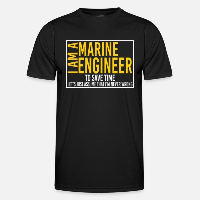 Marine engineer -funny electrical engineer - Men's Functional T-Shirt - black