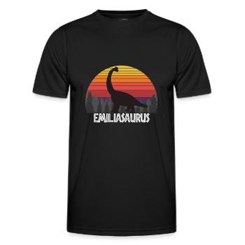 Emiliasaurus Emilia saurus dinosaur name birthday - Men's Functional T-Shirt - black - Front - AI Model Male 178 dark (178cm)