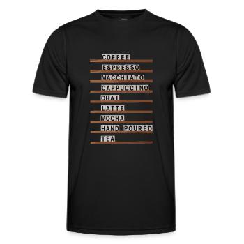 Variétés de café Coffeeshop Barista Hipster - T-shirt sport Homme - noir - Devant - AI Model Male 178 dark (178cm)