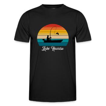 Lake Havasu Fishing Spot - Men's Functional T-Shirt - black - Front - AI Model Male 178 dark (178cm)