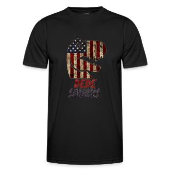Dinosaure dede patriotique - T-shirt sport Homme - noir - Devant - AI Model Male 178 dark (178cm)
