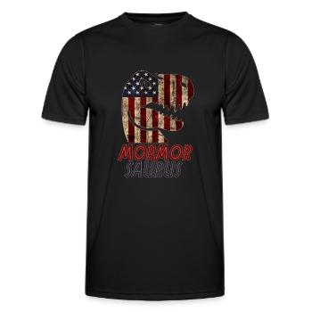 Patriotic Mormor Dinosaur - Men's Functional T-Shirt - black - Front - AI Model Male 178 dark (178cm)