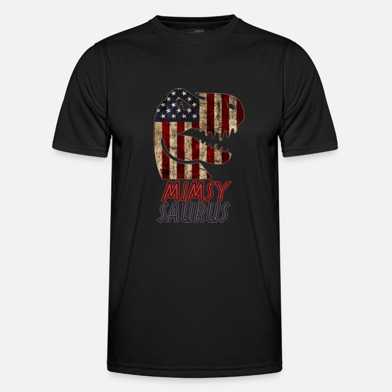 Patriotic Mimsy Dinosaur - Men's Functional T-Shirt - black