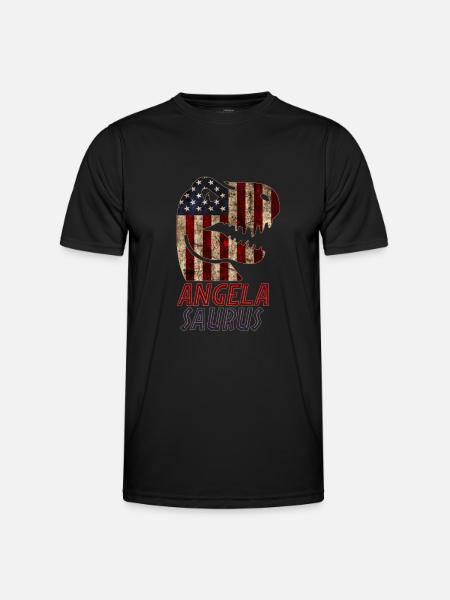 Patriotic Angela Dinosaur Angelasaurus - Men's Functional T-Shirt - black