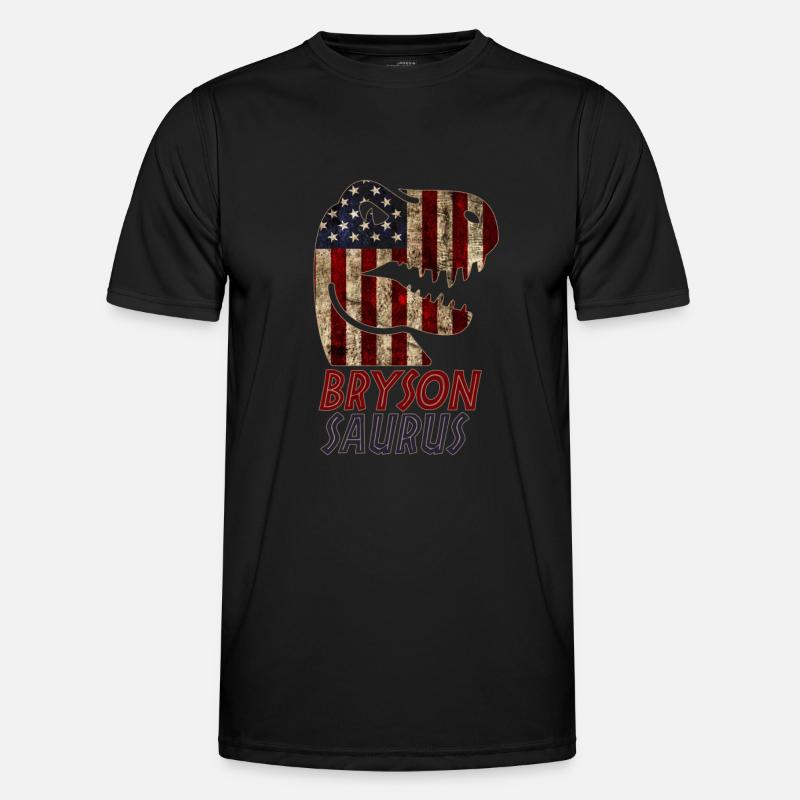 Patriotic Bryson Dinosaur Brysonsaurus - Männer Funktions-T-Shirt - Schwarz