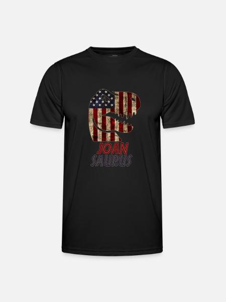 Patriotic Joan Dinosaur Joansaurus - Men's Functional T-Shirt - black