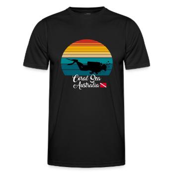 Coral Sea Australia Diving - Männer Funktions-T-Shirt - Schwarz - Vorne - AI Model Male 178 dark (178cm)