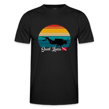 Saint Lucia Scuba Diving Poison - Men's Functional T-Shirt - black - Front - AI Model Male 178 dark (178cm)