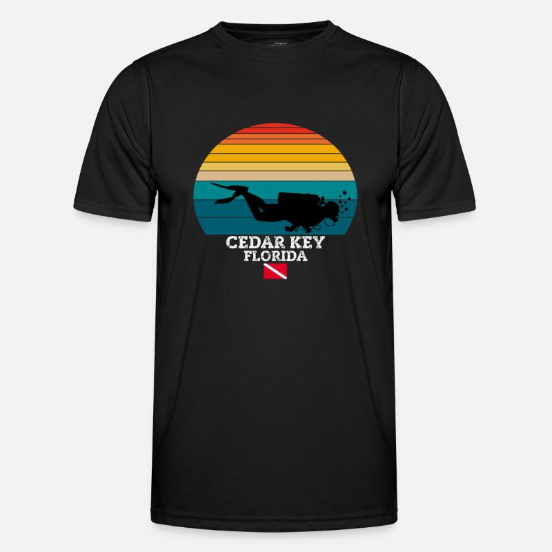 Cedar Key US Island Diving - Männer Funktions-T-Shirt - Schwarz