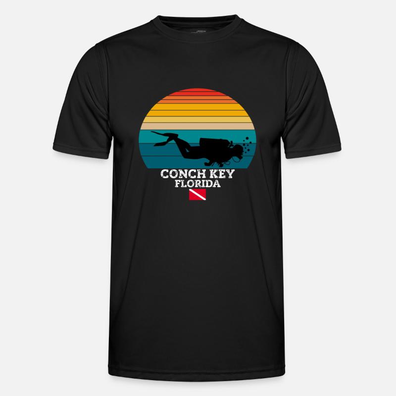 Conch Key US Island Diving - Männer Funktions-T-Shirt - Schwarz