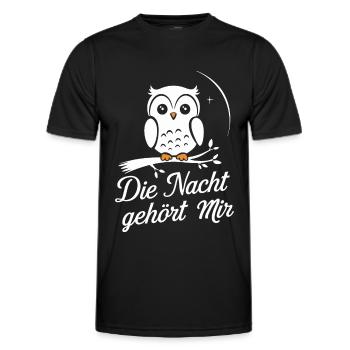 Night Owl Owl Owl Bird - Men's Functional T-Shirt - black - Front - AI Model Male 178 dark (178cm)