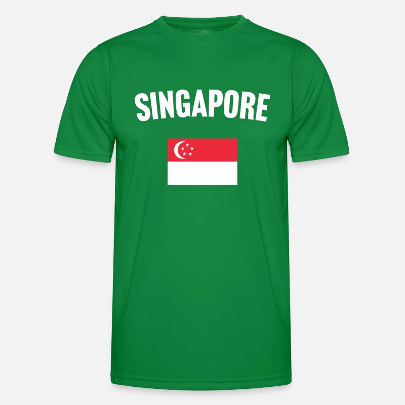 Drapeau de Singapour T-shirt sport Homme