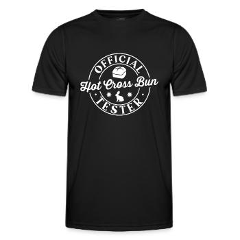 Official Hot Cross Bun tester - Men's Functional T-Shirt - black - Front - AI Model Male 178 dark (178cm)
