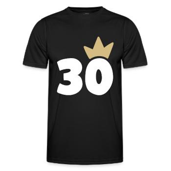 30 Krone Nummer 30 - Männer Funktions-T-Shirt - Schwarz - Vorne - AI Model Male 178 dark (178cm)