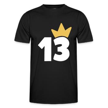 13 Krone Nummer 13 - Männer Funktions-T-Shirt - Schwarz - Vorne - AI Model Male 178 dark (178cm)