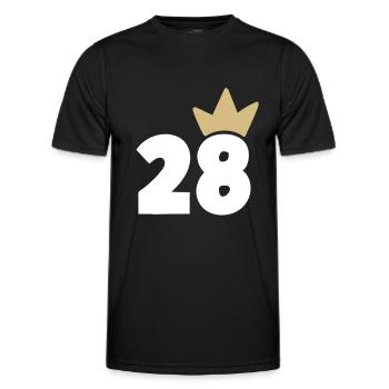 28 Krone Nummer 28 - Männer Funktions-T-Shirt - Schwarz - Vorne - AI Model Male 178 dark (178cm)