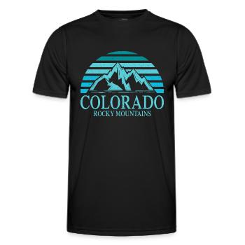 Colorado Mountain Rocky - Men's Functional T-Shirt - black - Front - AI Model Male 178 dark (178cm)