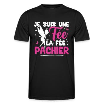 Je suis une fée la fée pachier - T-shirt sport Homme - noir - Devant - AI Model Male 178 dark (178cm)