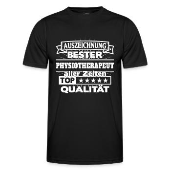Physiotherapeut Shirt Bester Physiotherapeut all - Männer Funktions-T-Shirt - Schwarz - Vorne - AI Model Male 178 dark (178cm)