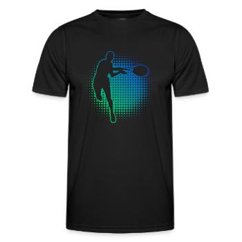 Tennisspielen Herren Damen Tennis Tennis spielen - Männer Funktions-T-Shirt - Schwarz - Vorne - AI Model Male 178 dark (178cm)