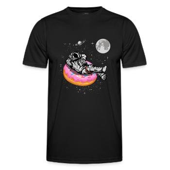 Spaceman On A Donut - Men's Functional T-Shirt - black - Front - AI Model Male 178 dark (178cm)