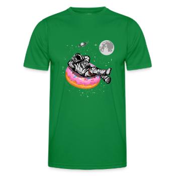 Spaceman sur un beignet - T-shirt sport Homme - vert - Devant - AI Model Male 178 dark (178cm)