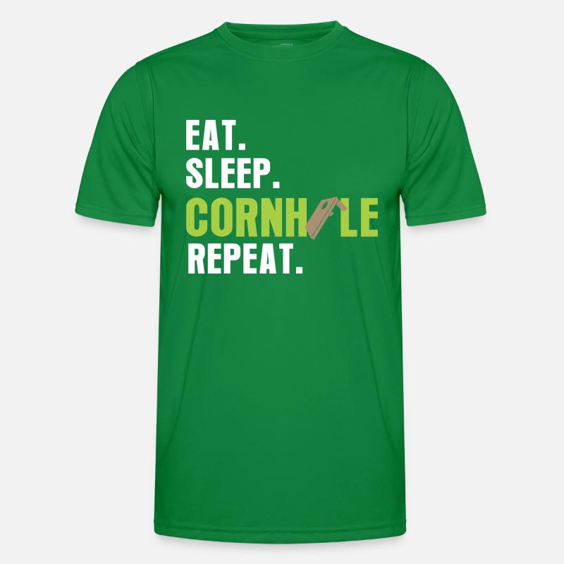 Eat Sleep CornholeRepeat again Men's Functional T-Shirt