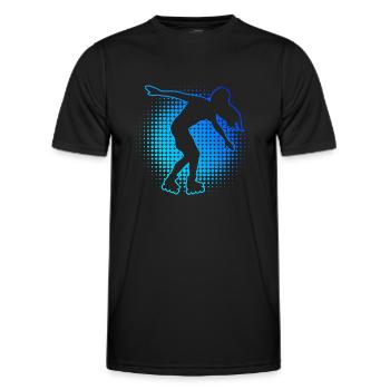 Rollerskate Femmes Roller Skating Roller Patins à roulettes - T-shirt sport Homme - noir - Devant - AI Model Male 178 dark (178cm)