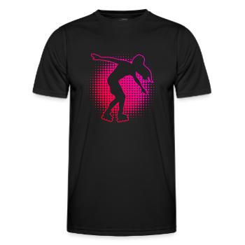 Roller Skating Roller Skate Roller Skating Women - Men's Functional T-Shirt - black - Front - AI Model Male 178 dark (178cm)