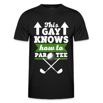 Men Golf T Shirt Design - Men's Functional T-Shirt - black - Front - AI Model Male 178 dark (178cm)