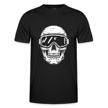 Totenkopf Skibrille - Männer Funktions-T-Shirt - Schwarz - Vorne - AI Model Male 178 dark (178cm)