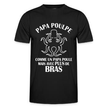 Papa Poulpe Cadeau Drôle Papa - T-shirt sport Homme - noir - Devant - AI Model Male 178 dark (178cm)