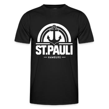 St Pauli Souvenir Hambourg Andenken St. Pauli - T-shirt sport Homme - noir - Devant - AI Model Male 178 dark (178cm)