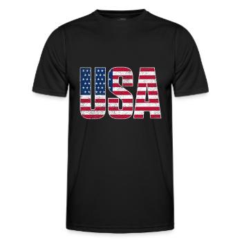 USA United States of America - Männer Funktions-T-Shirt - Schwarz - Vorne - AI Model Male 178 dark (178cm)