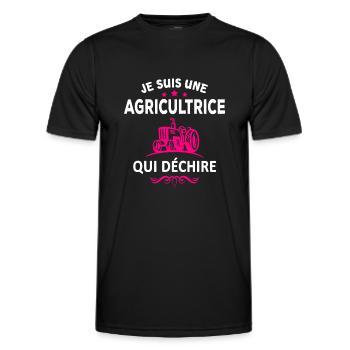 Je suis une agricultrice qui déchire - T-shirt sport Homme - noir - Devant - AI Model Male 178 dark (178cm)