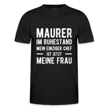 Maurer Humorvoller Spruch Ehepaar - Männer Funktions-T-Shirt - Schwarz - Vorne - AI Model Male 178 dark (178cm)