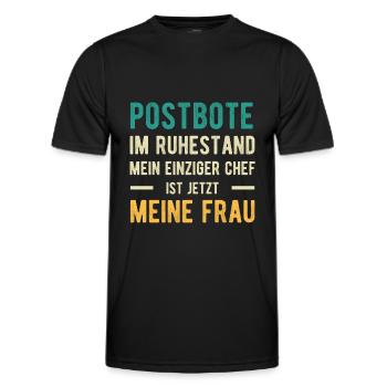 Postbote Spruch Verheiratet - Männer Funktions-T-Shirt - Schwarz - Vorne - AI Model Male 178 dark (178cm)