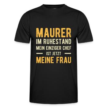 Maurer Witzige Sprüche Ehemann Ehefrau - Männer Funktions-T-Shirt - Schwarz - Vorne - AI Model Male 178 dark (178cm)