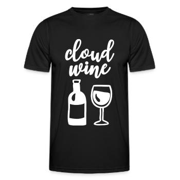 Cloud Vin Verre de vin Bouteille de vin Amateurs de vin - T-shirt sport Homme - noir - Devant - AI Model Male 178 dark (178cm)
