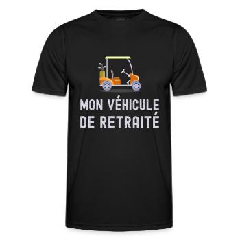 Véhicule Retraité Golfeur Cadeau Retraite Golf Fun - T-shirt sport Homme - noir - Devant - AI Model Male 178 dark (178cm)