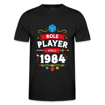 Rollenspieler seit 1984 - Männer Funktions-T-Shirt - Schwarz - Vorne - AI Model Male 178 dark (178cm)