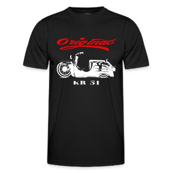 Simson Schwalbe GDR Moped - Men's Functional T-Shirt - black - Front - AI Model Male 178 dark (178cm)