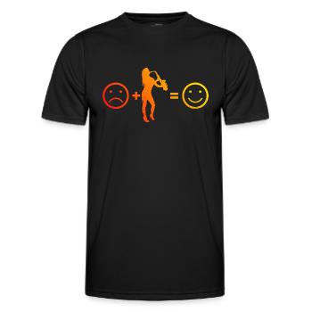 Women's Saxophone Saxophonist Saxophonist Saxophone - Men's Functional T-Shirt - black - Front - AI Model Male 178 dark (178cm)