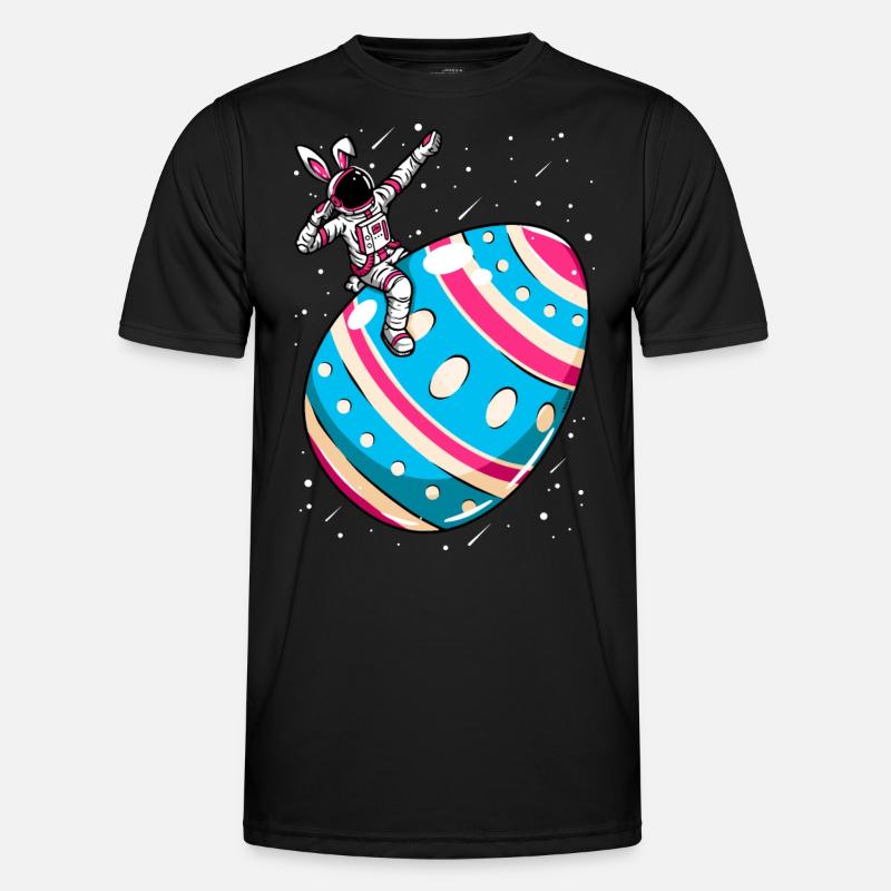 Astronaut - space easter egg - Men's Functional T-Shirt - black