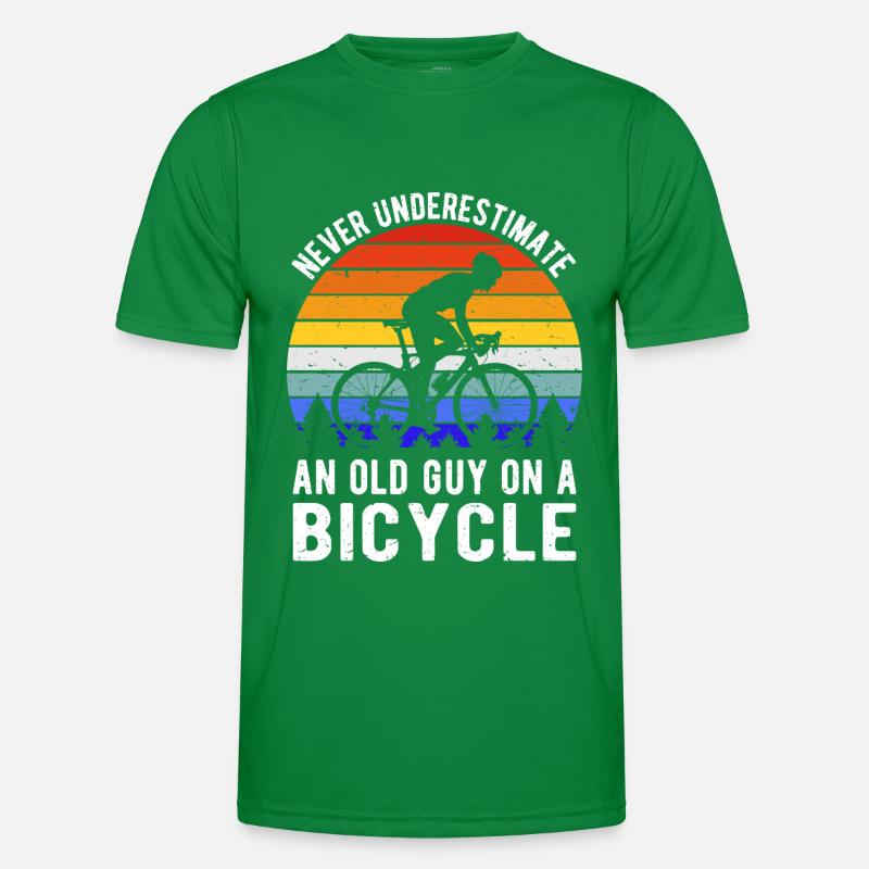 Never Underestimate An Old Guy On A Bicycle I Men's Functional T-Shirt