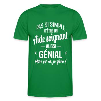 Aide soignant - T-shirt sport Homme - vert - Devant - AI Model Male 178 dark (178cm)